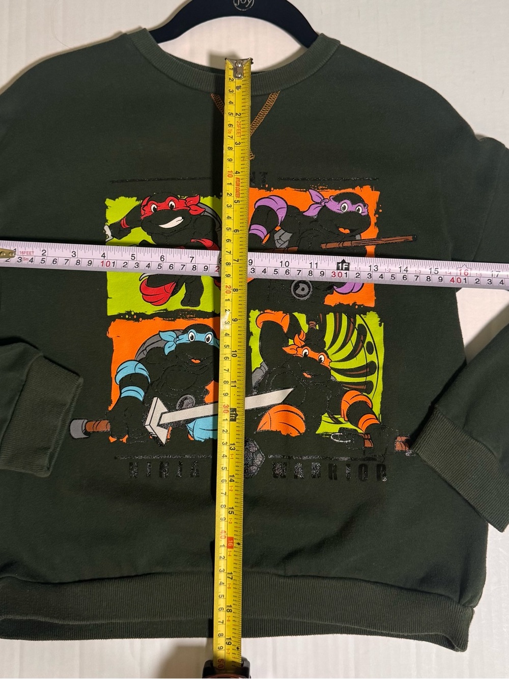 TMNT Ninja Turtles Kids 10 Green Graphic Crewneck Sweatshirt School Travel Cozy - Picture 9 of 9